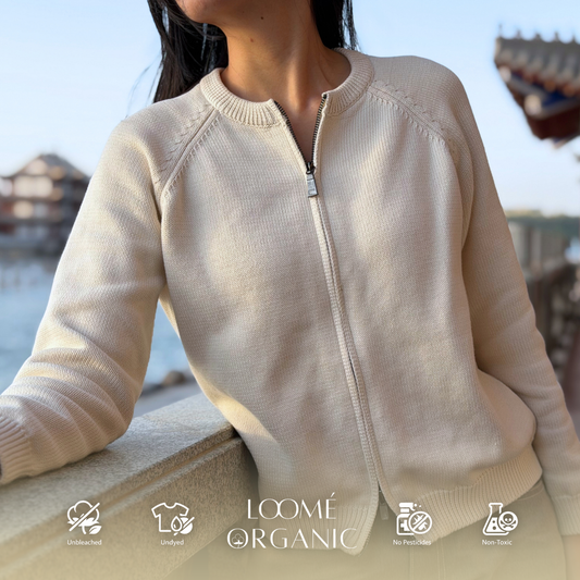 REFINED KNIT ZIP CARDIGAN